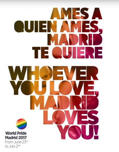 World Pride Madrid 2017 lema