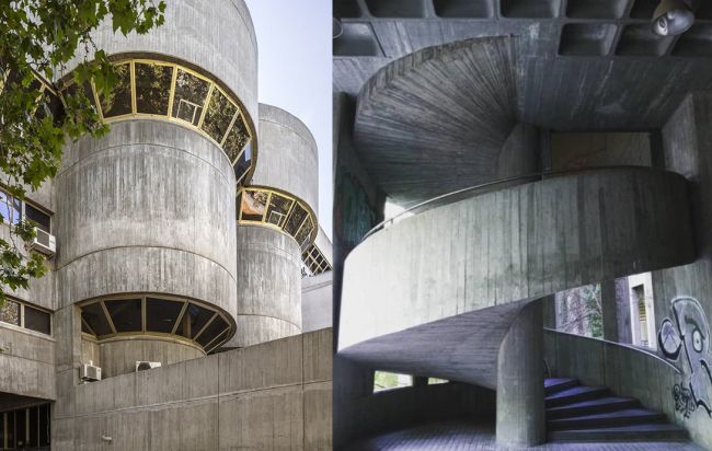 Arquitectura brutalista en la Facultad Ciencias de la Información
