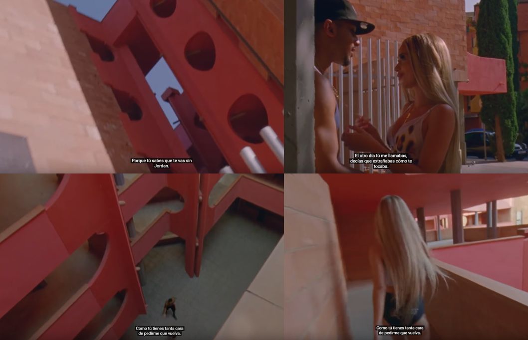 Partes rojas del Barrio Gaudí en el vídeo de Zorra de Bad Gyal.
