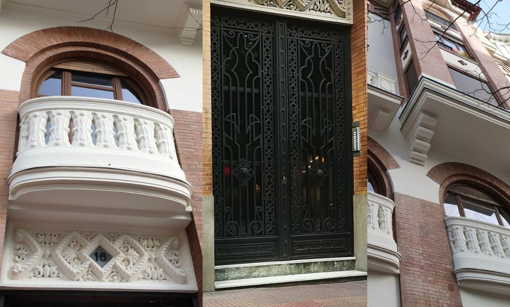 Detalles arquitectónicos del Madrid Art Decó en Miguel Ángel