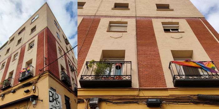 Tenues fachadas Art Decó en la calle Saavedra Fajardo