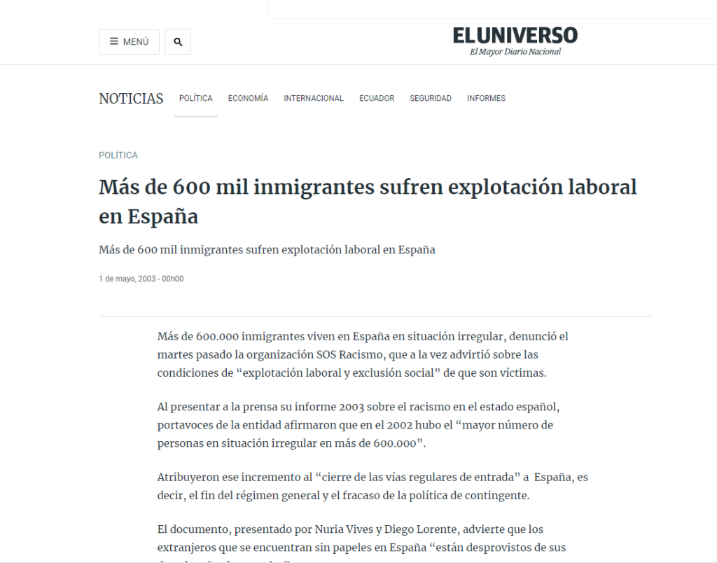 Racismo en España y explotación laboral