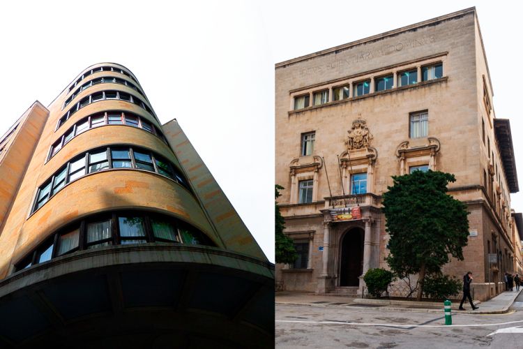 Calle Margarita Caimari 2 y Colegio de San Francisco en Palma de Mallorca