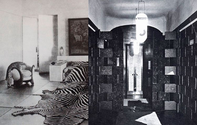 Creaciones de Eileen Gray: Fauteuil aux dragons o sillón de dragones y el vestíbulo del apartamento de Juliette Lévy en rue de Lota