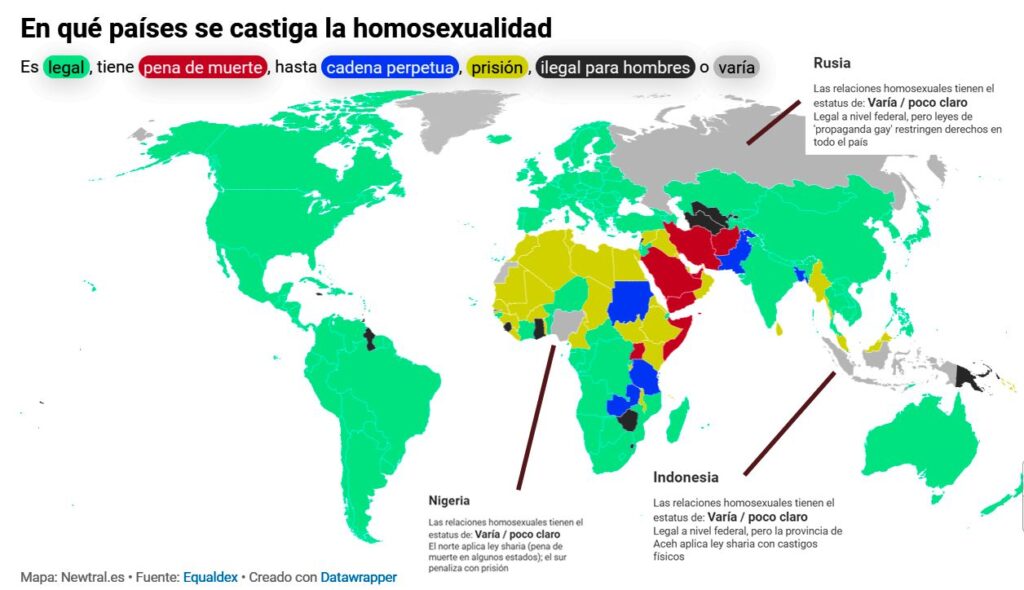 Países que castigan la homosexualidad